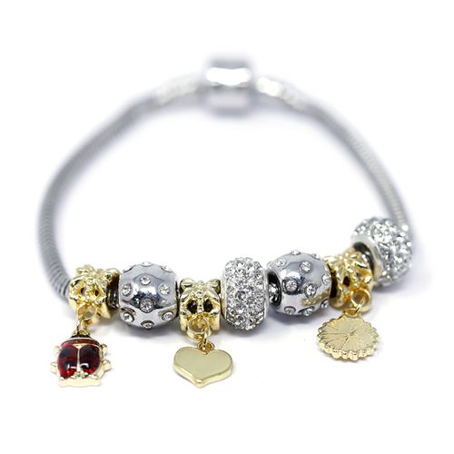 Pulsera color plateado 3mm-8" para mujer