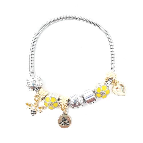 Pulsera plateada 5mm-4" para mujer