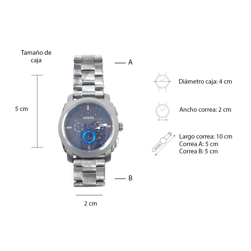 Reloj Fossil analogo metalico gris para hombre