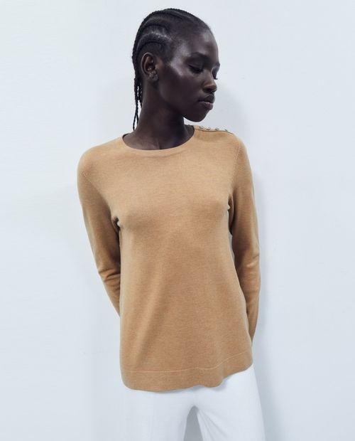 Suéter Sfera pull over beige para mujer