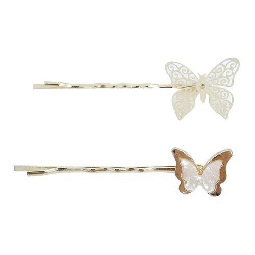 Set de 2 ganchos dorado sólido para niña