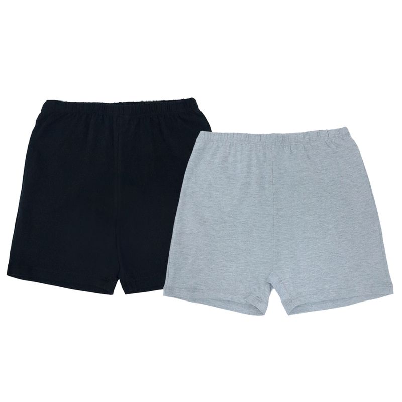 Set-de-2-shorts-bicolor-solido-para-niña