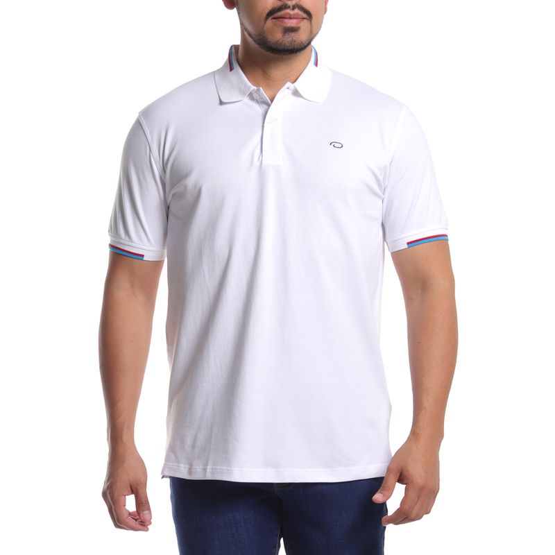 Camisa blanca polo hombre hotsell