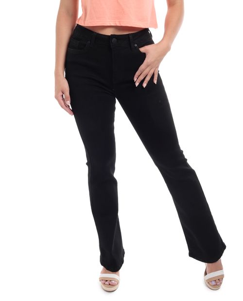 Jeans Unexpected bootcut negro de cintura alta para mujer