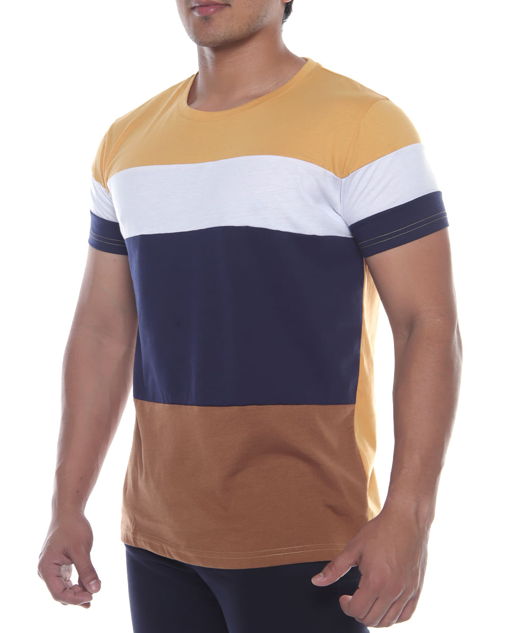T-Shirt Colourblock Blau - TOM TAILOR » Günstig Online Kaufen