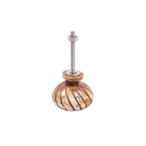 Set de 2 pomo decorativo color camel 7x4 cm