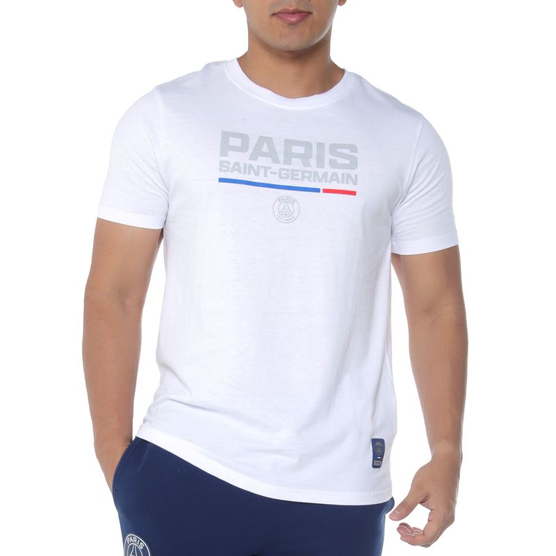 Camiseta deportiva cuello redondo Paris St Germain negra para hombre Siman El Salvador