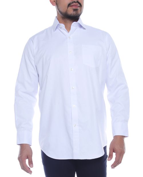 Oscar de la Renta Camisa de vestir classic fit blanca sólida para hombre