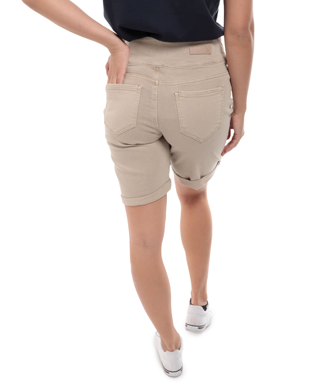 Short Nicolle pull on beige de cintura alta para dama - Siman El Salvador