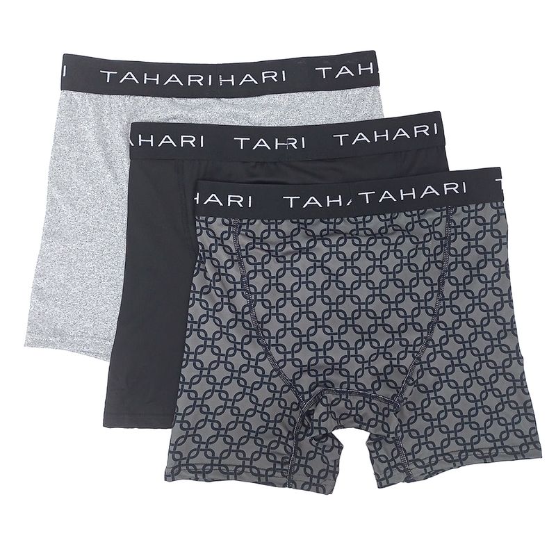 Pack de 3 boxers brief Tahari negro y gris para hombre - Siman El Salvador