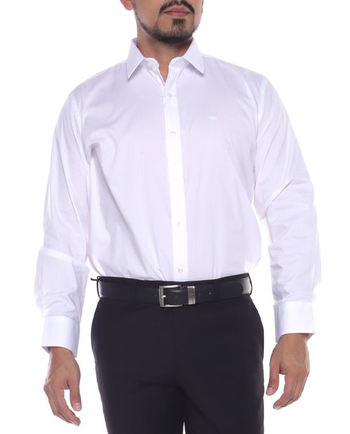 Oscar de la Renta Camisa de vestir classic fit blanca sólida para hombre
