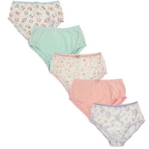 Set de 5 piezas ropa interior multicolor con estampado de unicornios para niña