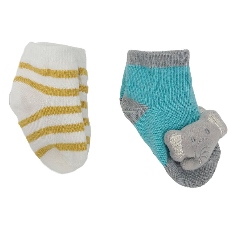 Set-de-3-saliveros-y-2-pares-calcetines-multicolor-con-estampado-de-animalitos-para-bebe-niño