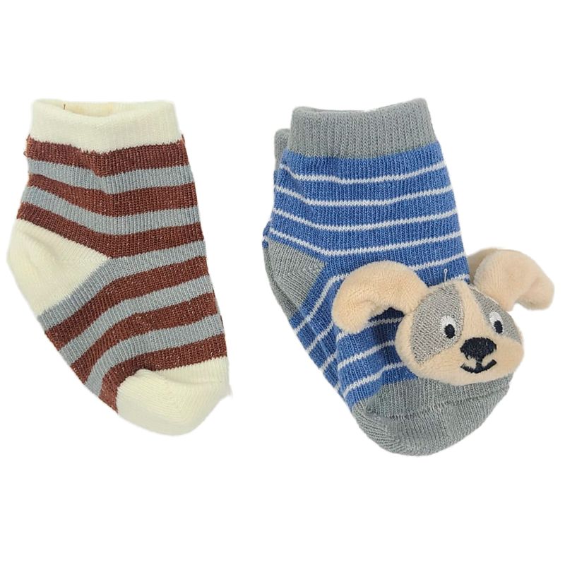 Set-de-3-saliveros-y-2-pares-calcetines-multicolor-a-rayas-para-bebe-niño