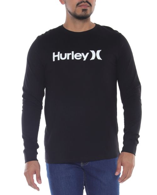 Hurley Suéter negra estampado para hombre