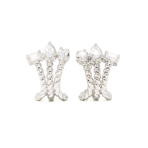 Aretes plateados para dama