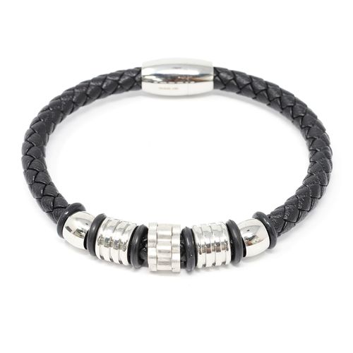 Brazalete negro 5mm-20.32 cm para hombre