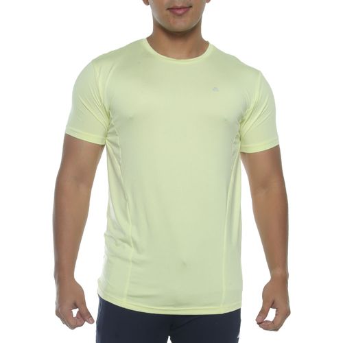 Camiseta deportiva poliéster reflectivo amarillo para hombre