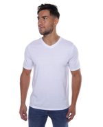 Camiseta cuello v blanca para hombre