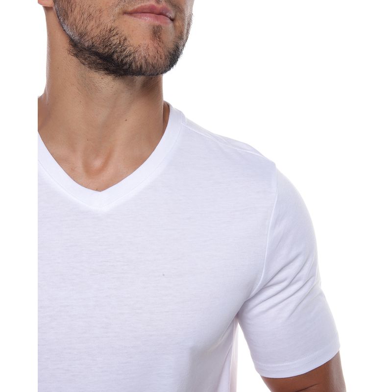 Camisa blanca cuello v para hombre deals