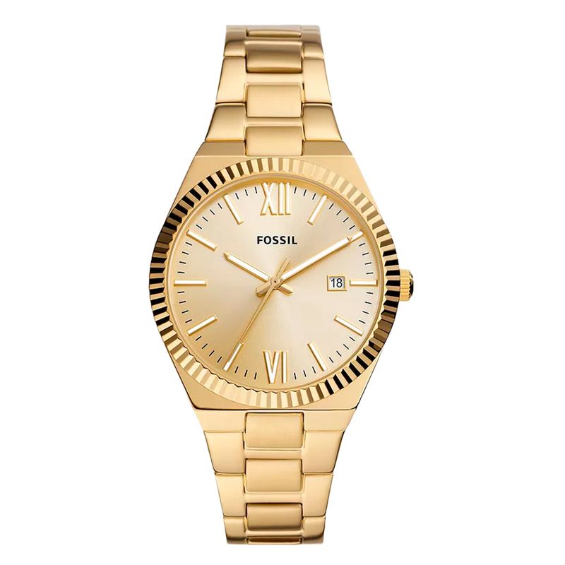 Reloj Fossil analogo metalico color dorado para mujer