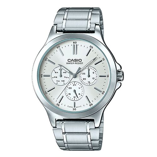 Reloj Casio análogo metálico plateado para hombre