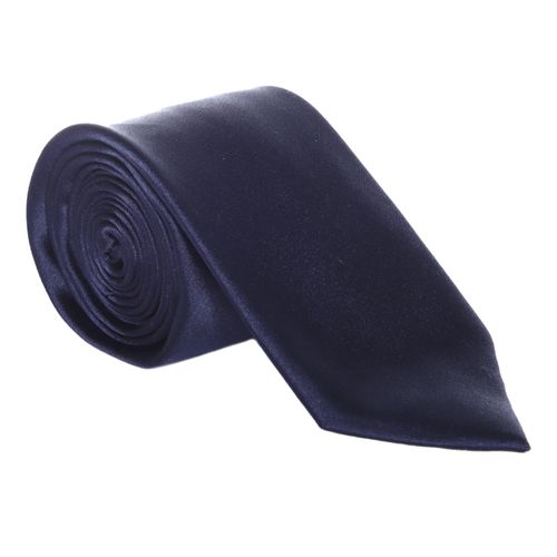 Corbata de seda azul sólida para hombre