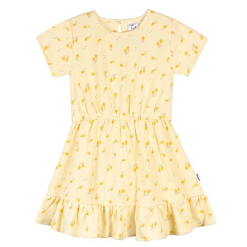 Vestido amarillo con estampado de limón para niña