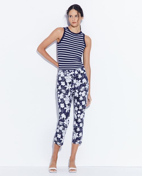 Pantalón Sfera capri estampado de cintura media para mujer