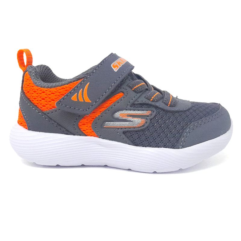 Calzado deportivo Skechers gris anaranjado para nino bebe