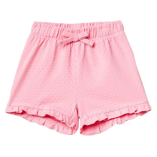 Short rosado sólido para bebé niña