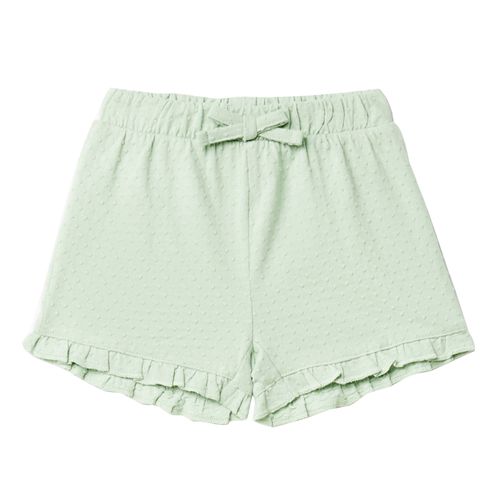 Short verde sólido para bebé niña