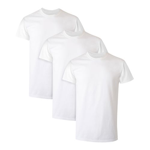 Pack de 3 camisetas interiores Hanes blancas sólidas para hombre
