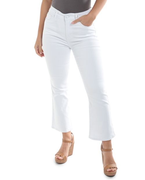 Jeans Orange flare blanco de cintura alta para mujer