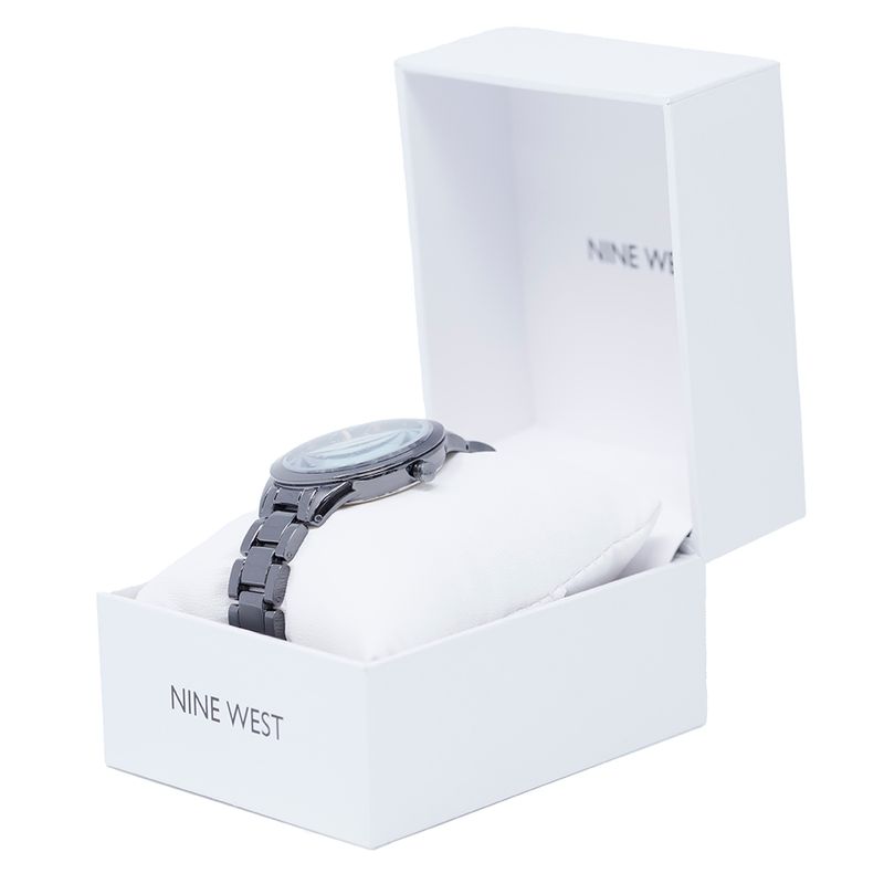 Reloj Nine West analogo metalico gris para mujer