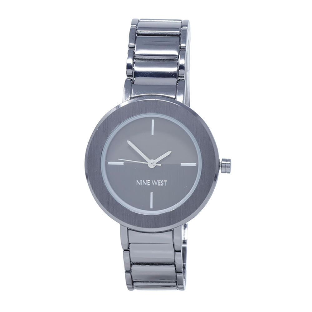 Reloj Nine West analogo metalico gris para mujer