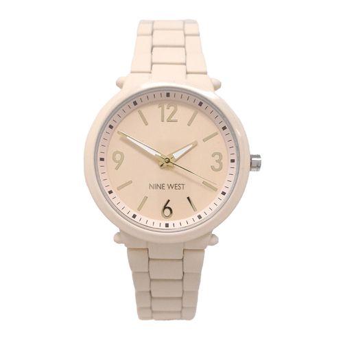 Reloj Nine West análogo metálico beige para mujer
