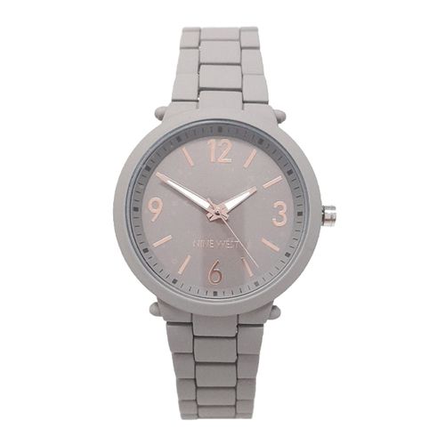 Reloj Nine West análogo metálico gris para mujer