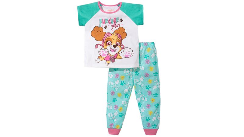 Pijama 2 piezas multicolor con estampado de skye para nina