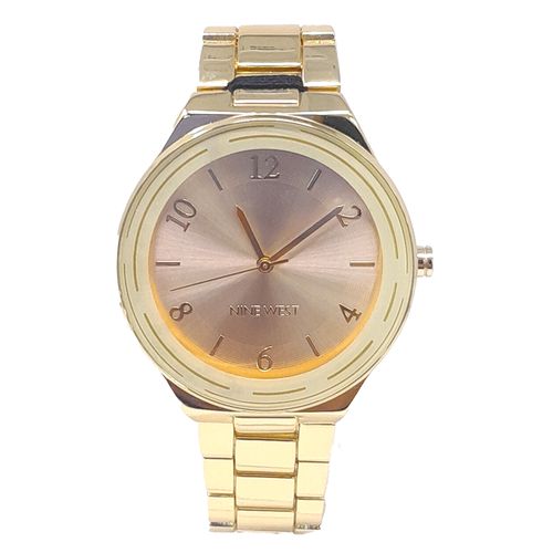 Reloj Nine West análogo de metal color dorado para mujer