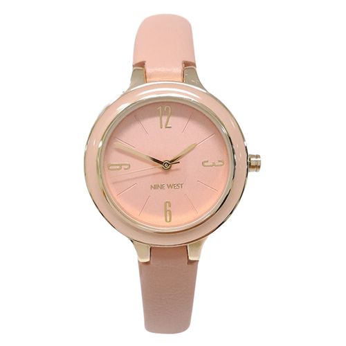 Reloj Nine West análogo de cuero color rosado para mujer