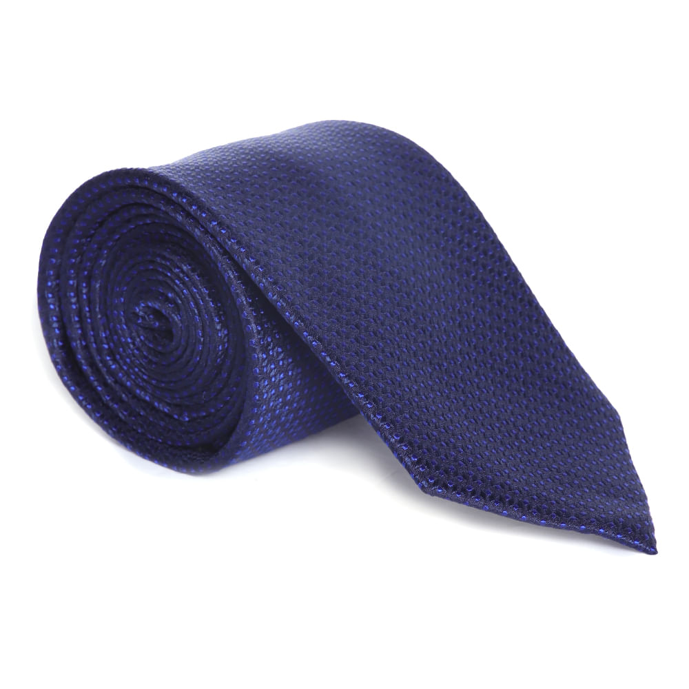 Corbata regular fit azul mini print para hombre - Siman El Salvador