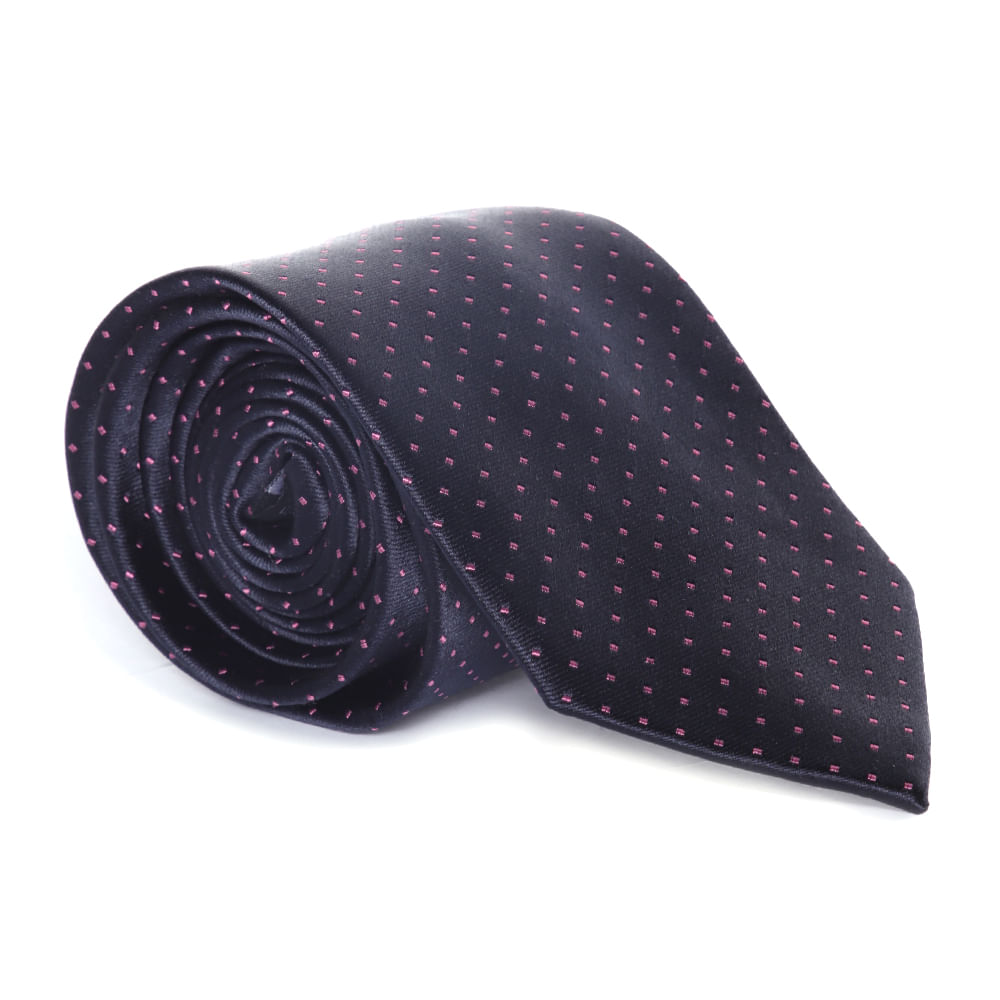 Corbata regular fit negro/rosado mini print para hombre - Siman Costa Rica