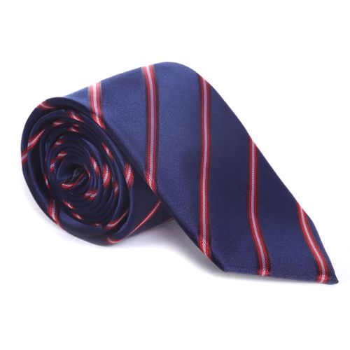 Corbata regular fit navy/roja rayada para hombre