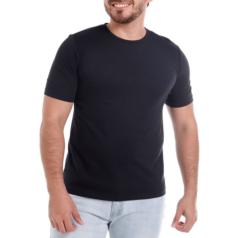 Algodón Camisa De Hombre Cuello Redondo Camiseta Cuello Redondo