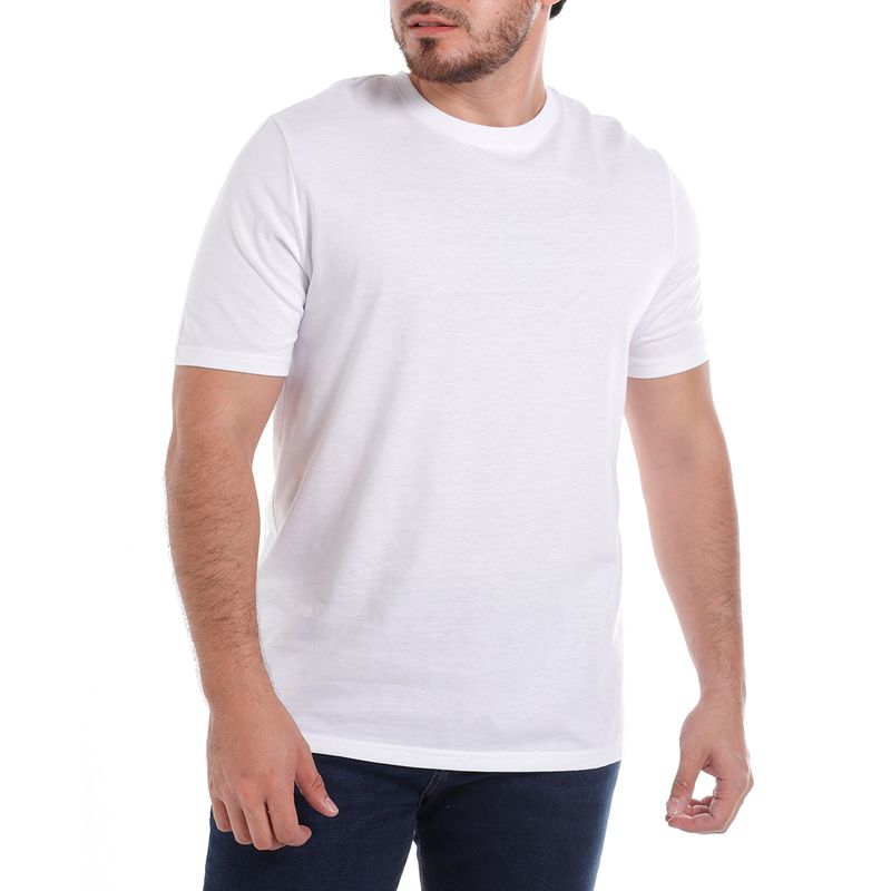 Camiseta cuello redondo blanco para hombre