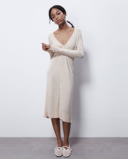 Suéter Sfera cárdigan beige para mujer