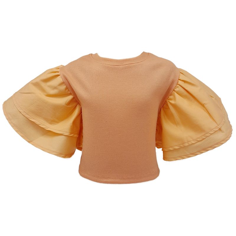 Blusa-anaranjada-solido-para-niña