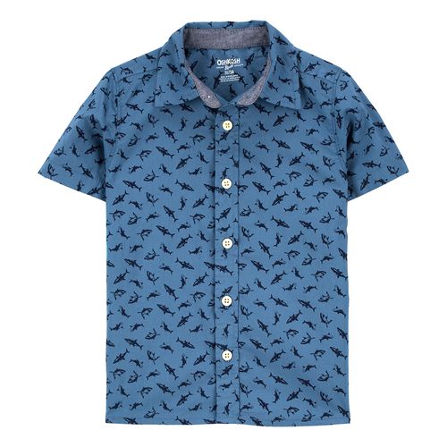 Camisa azul con estampado de tiburones para niño