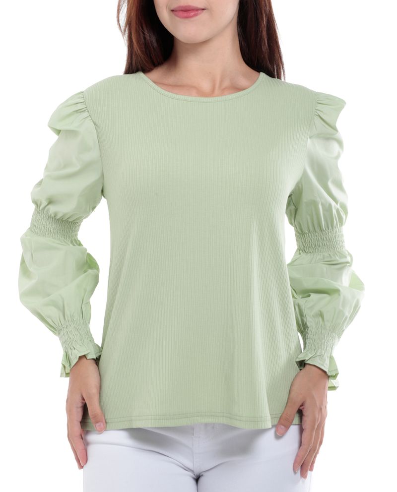 Blusa Unexpected Casual Verde Manga Larga Para Mujer - Siman Guatemala